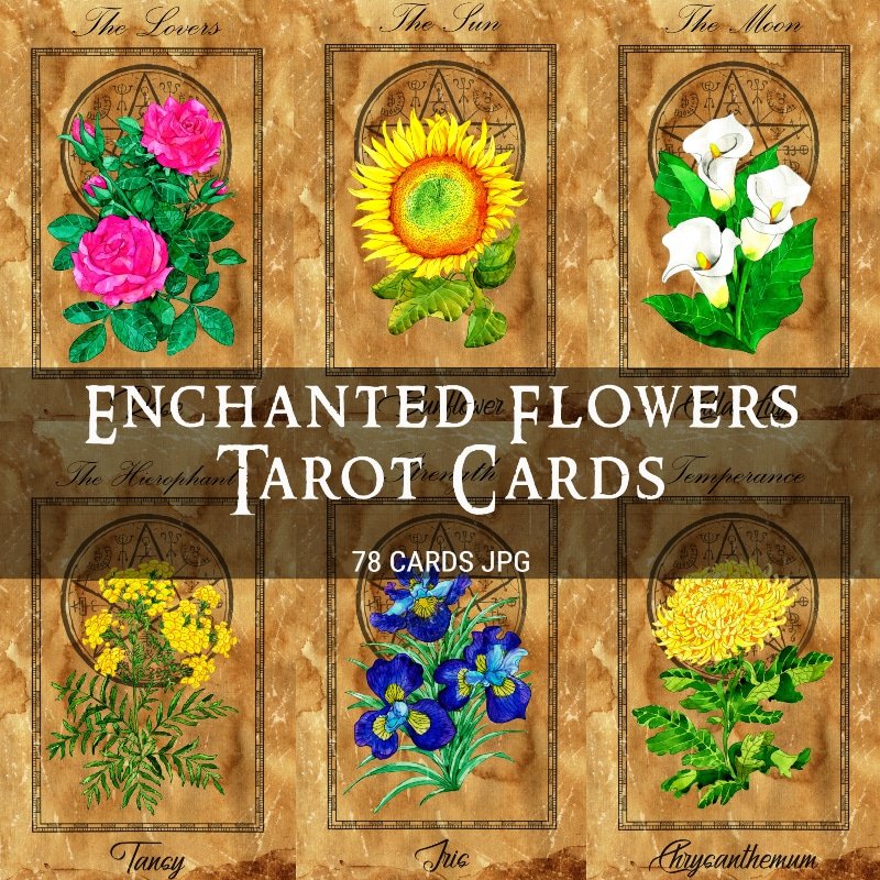 Enchanted Flowers Tarot Deck Digital Download